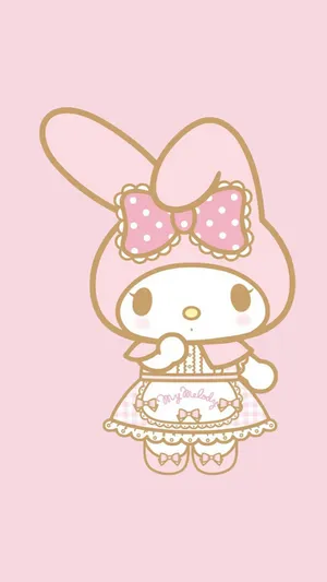 Cute My Melody Pink Maid Dress Wallpaper