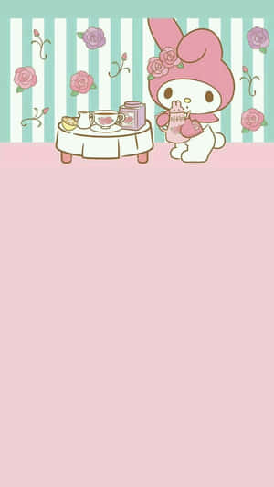 Cute My Melody Preparing Tea Wallpaper