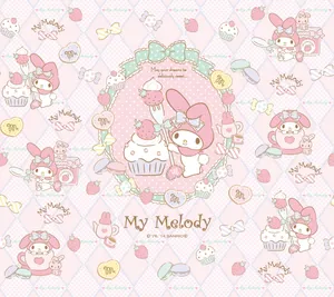 Cute My Melody With A Strawberry Cupcake Wallpaper