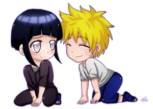 Cute Naruto And Hinata Looking At Each Other Wallpaper