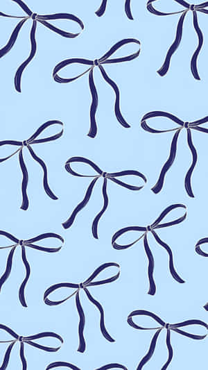 Cute Navy Blue Bows Wallpaper