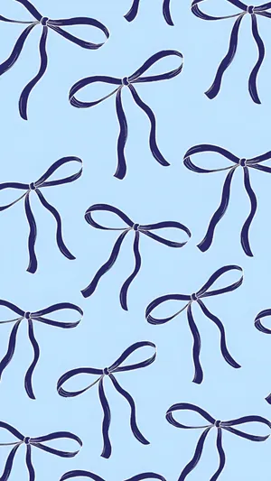 Cute Navy Blue Bows Wallpaper