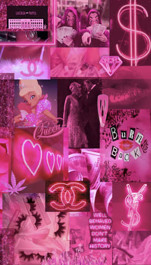 Cute Neon Pink Coco Chanel Sign Wallpaper