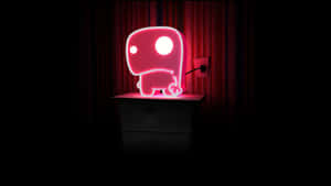 Cute Neon Pink Dinosaur Lamp Wallpaper