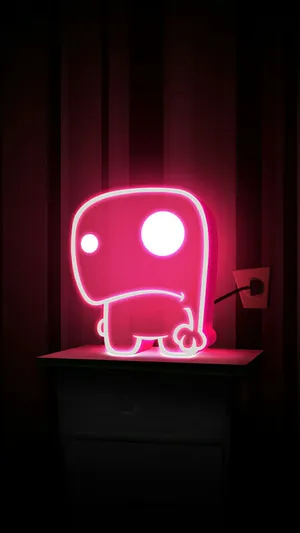 Cute Neon Pink Monster Lamp Wallpaper