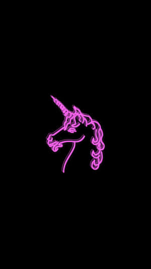 Cute Neon Pink Unicorn Sign Wallpaper