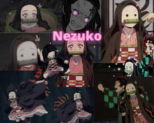 Cute Nezuko Kamado Anime Montage Wallpaper