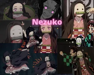 Cute Nezuko Kamado Anime Montage Wallpaper