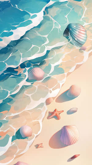 Cute Ocean Shells And Starfish Wallpaper