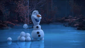 Cute Olaf Spreads Joy Wallpaper