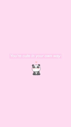 Cute Panda Positive Message Wallpaper Wallpaper