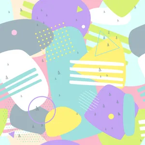 Cute Pastel Abstract Vector Shapes Wallpaper