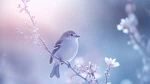 Cute Pastel Spring Bird Wallpaper
