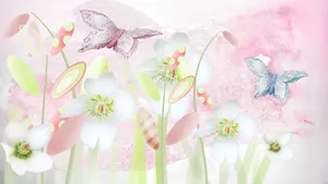 Cute Pastel Spring Flowers Wallpaper