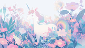 Cute Pastel Spring Garden Wallpaper