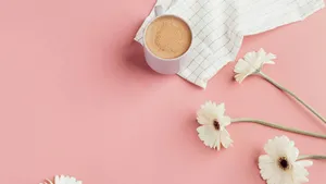 Cute Pastel Spring Setup Wallpaper