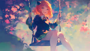 Cute Pastel Spring Swing Wallpaper