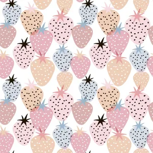 Cute Pastel Strawberries Wallpaper