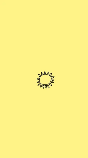 Cute Pastel Yellow Aesthetic With Sun Icon Wallpaper
