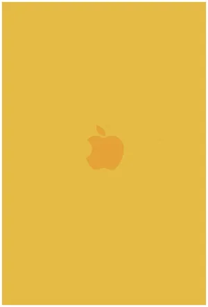 Cute Pastel Yellow Apple Logo Wallpaper