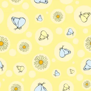 Cute Pastel Yellow Butterfly Pattern Wallpaper