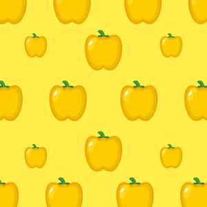 Cute Pastel Yellow Pepper Pattern Wallpaper