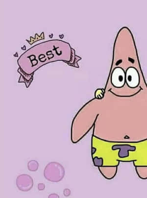 Cute Patrick Star Matching Best Friend Portrait Home Screen Wallpaper
