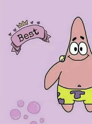 Cute Patrick Star Matching Best Friend Portrait Home Screen Wallpaper
