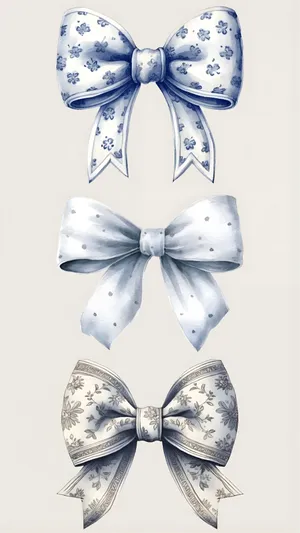 Cute Patterned Bow Collection Wallpaper