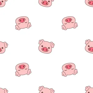 Cute Pig Head Pattern Wallpaper