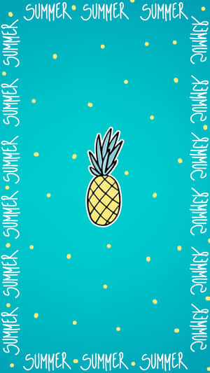 Cute Pineapple Cartoon Summer Wallpaper