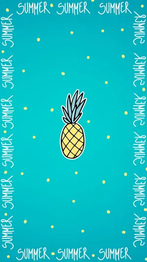 Cute Pineapple Cartoon Summer Wallpaper