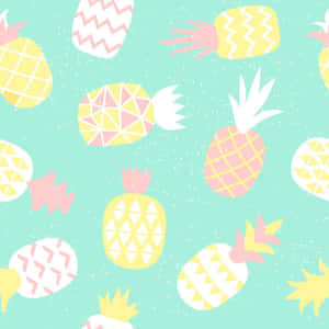 Cute Pineapple Graphic Design Wallpaper