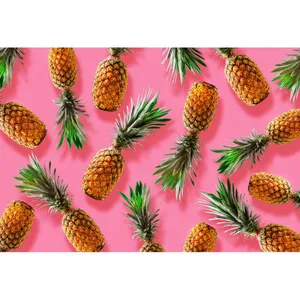 Cute Pineapple In Pink Background Wallpaper