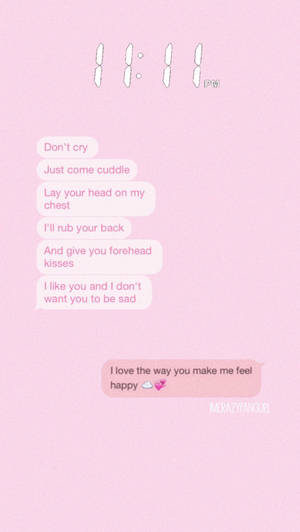 Cute Pink Aesthetic Sweet Text Message Wallpaper