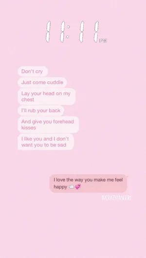 Cute Pink Aesthetic Sweet Text Message Wallpaper