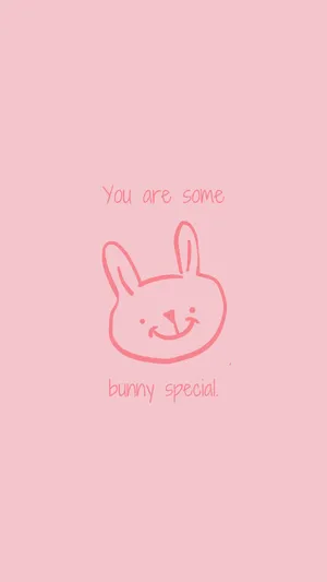 Cute Pink Bunny Enjoying A Sunny Day Wallpaper
