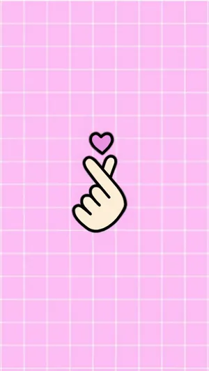 Cute Pink Finger Heart Wallpaper