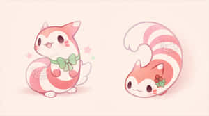 Cute Pink Furret Desktop Wallpaper
