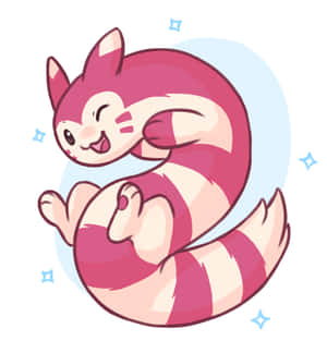 Cute Pink Furret Winking Wallpaper