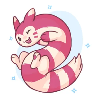 Cute Pink Furret Winking Wallpaper
