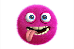 Cute Pink Furry Monster Wallpaper