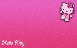 Cute Pink Hello Kitty Wide Background Wallpaper