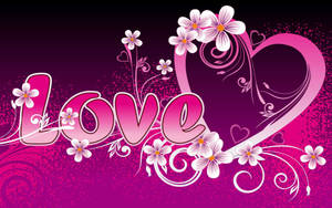 Cute Pink Love Art Wallpaper