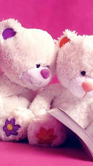 Cute Pink Teddy Bear Wallpaper