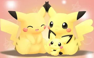 Cute Pokemon Pikachu Family Wallpaper