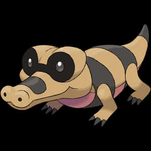 Cute Pokemon Sandile With White Backdrop Wallpaper