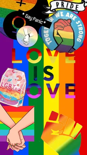 Cute Pride Love Is Love Collage Wallpaper