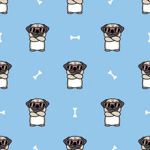 Cute Pug Wearing Shades Wallpaper