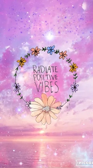 Cute Purple Pastel Radiate Positive Vibes Wallpaper